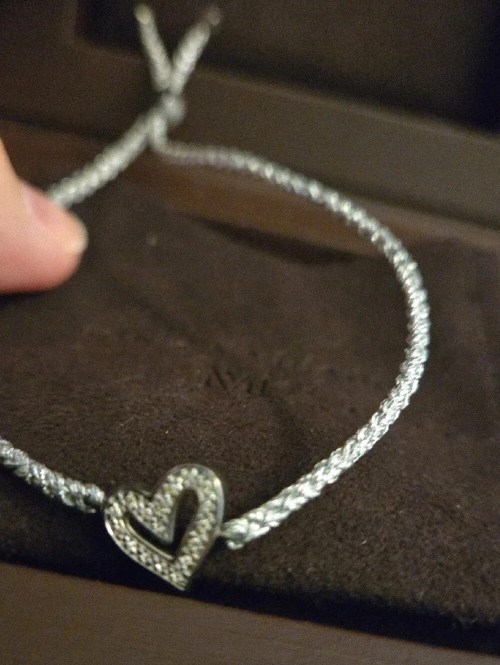 Monica Vinader Alphabet Heart Diamond Friendship Bracelet.